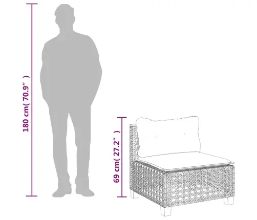 8-Osaline Aiadiivani Komplekt Patjadega, Beež, Polürotang