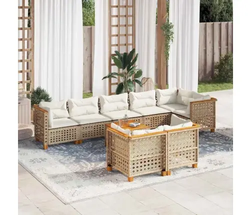 9-Osaline Aiadiivani Komplekt Patjadega, Beež, Polürotang