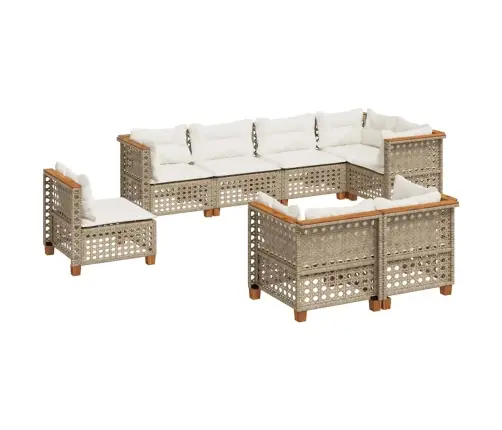 8-Osaline Aiadiivani Komplekt Patjadega, Beež, Polürotang