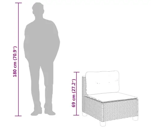 8-Daļīgs Dārza Dīvāna Komplekts, Matrači, Melna Pe Rotangpalma Vidaxl