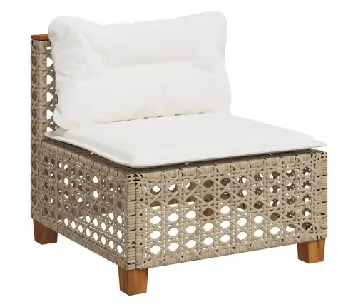 8-Daļīgs Dārza Dīvāna Komplekts, Matrači, Bēša Pe Rotangpalma Vidaxl