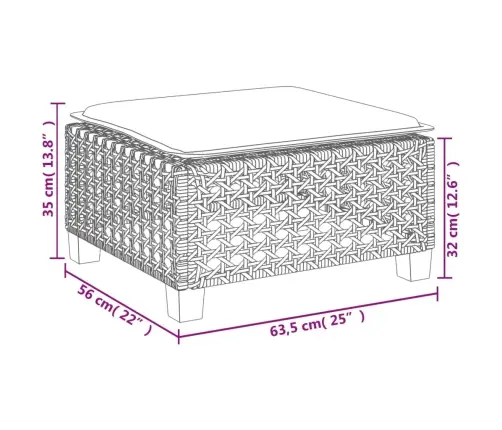 7-Osaline Aiadiivani Komplekt Patjadega, Hall, Polürotang
