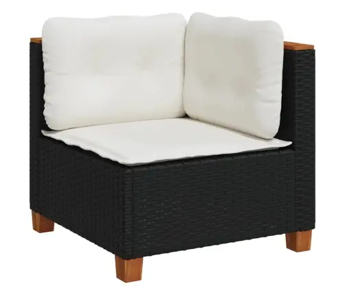 8-Daļīgs Dārza Dīvāna Komplekts, Matrači, Melna Pe Rotangpalma Vidaxl