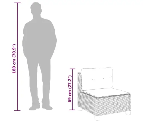 9-Osaline Aiadiivani Komplekt Patjadega, Beež, Polürotang