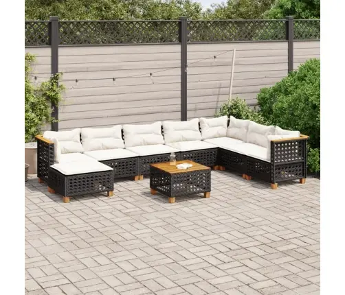 9-Osaline Aiadiivani Komplekt Patjadega, Must, Polürotang