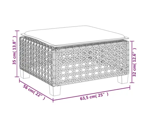 9-Daļīgs Dārza Dīvāna Komplekts Ar Matračiem, Pelēks Pe Pinums Vidaxl