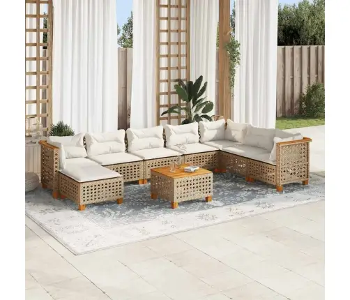 9-Osaline Aiadiivani Komplekt Patjadega, Beež, Polürotang