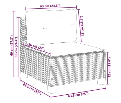 9-Osaline Aiadiivani Komplekt Patjadega, Hall, Polürotang