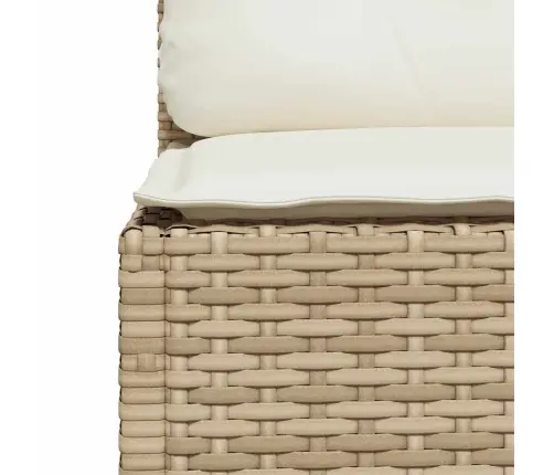 10-Daļīgs Dārza Dīvāna Komplekts, Matrači, Bēša Pe Rotangpalma Vidaxl