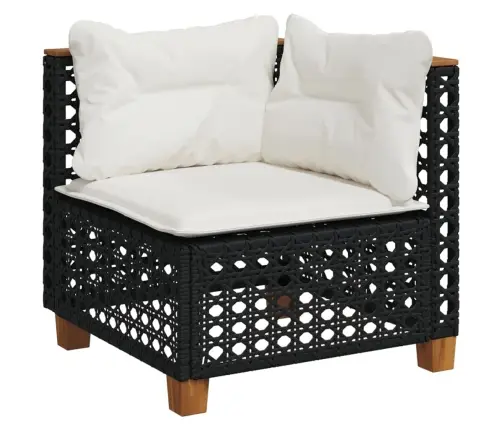 10-Osaline Aiadiivani Komplekt Patjadega, Must, Polürotang