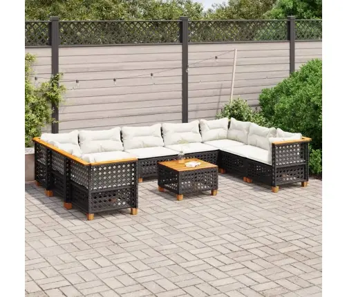 10-Osaline Aiadiivani Komplekt Patjadega, Must, Polürotang