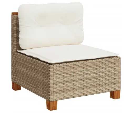 9-Daļīgs Dārza Dīvānu Komplekts, Matrači, Bēša Pe Rotangpalma Vidaxl