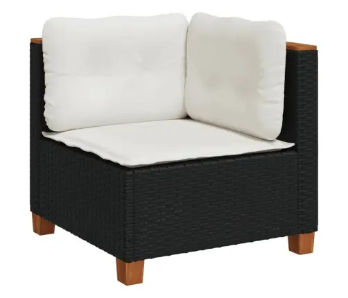 10-Daļīgs Dārza Dīvāna Komplekts, Matrači, Melna Pe Rotangpalma Vidaxl