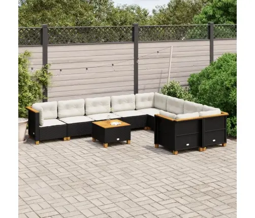 10-Osaline Aiadiivani Komplekt Patjadega, Must, Polürotang