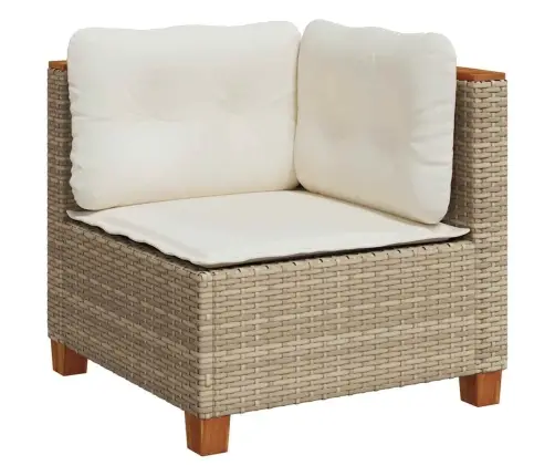 11-Daļīgs Dārza Dīvāna Komplekts, Matrači, Bēša Pe Rotangpalma Vidaxl