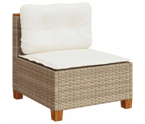 11-Daļīgs Dārza Dīvāna Komplekts, Matrači, Bēša Pe Rotangpalma Vidaxl