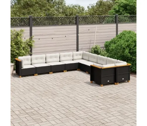 10-Osaline Aiadiivani Komplekt Patjadega, Must, Polürotang