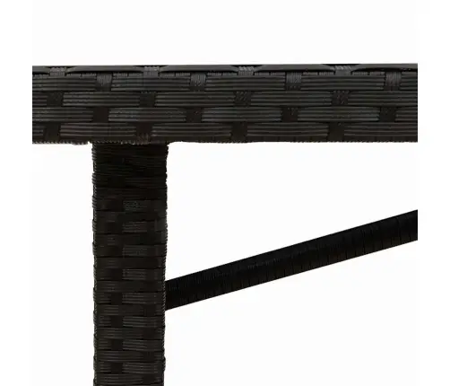 9 Daļu Dārza Ēdamgalds Melnajā Poli Rotangā Vidaxl