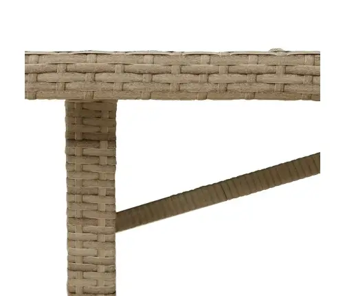 7 Detaļu Dārza Ēdamgalds Bēšā Poli Rotangpalmas Vidaxl