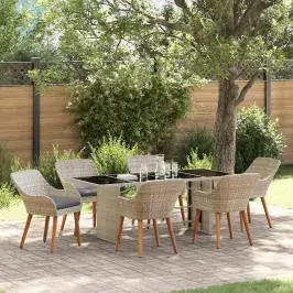 Õuesöögi Komplekt 7 Pcs Helehall