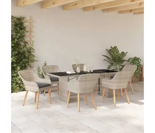 Õuesöögi Komplekt 7 Pcs Helehall