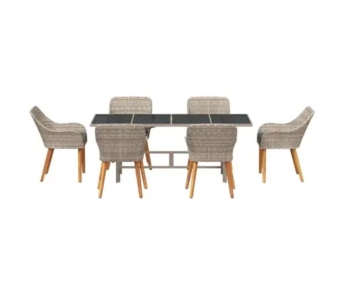 Õuesöögi Komplekt 7 Pcs Helehall