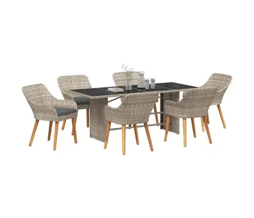 Õuesöögi Komplekt 7 Pcs Helehall