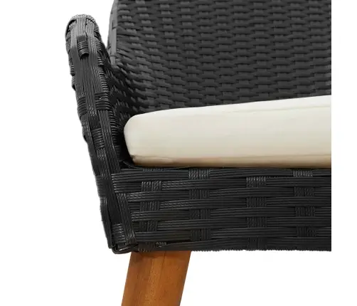 5 Gabalu Dārza Ēdamistabas Komplekts Melnā Polirotangā Vidaxl