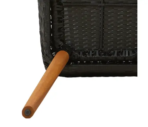 Sodo Valgomojo Komplektas Su Pagalve 5 Pcs Juoda Poliratanas