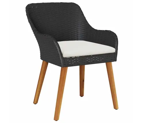 Aia Söögilaudade Komplekt Padjaga 5 Pcs Must Polürotang