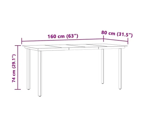 7 Daļu Dārza Ēdamgalds Melnā Poli Rotangpalma Vidaxl