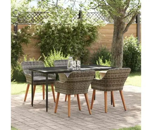 5 Daļu Dārza Galds Pelēkā Krāsā Vidaxl