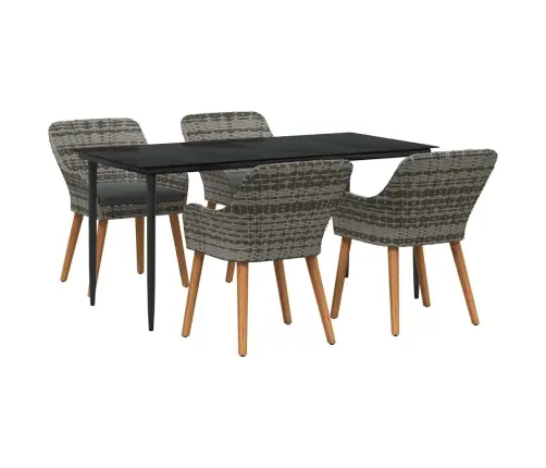 5 Daļu Dārza Galds Pelēkā Krāsā Vidaxl