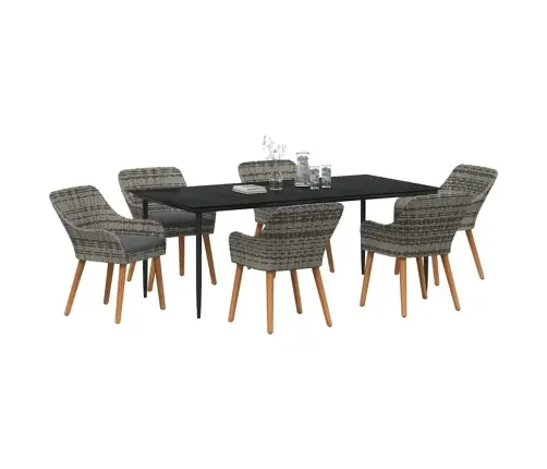 7 Daļu Dārza Galds Pelēks Vidaxl