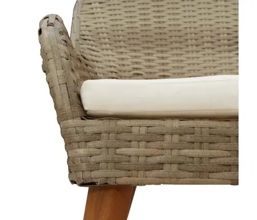 Aia Söögilaudade Komplekt Padjaga 5 Pcs Beež Polürotang