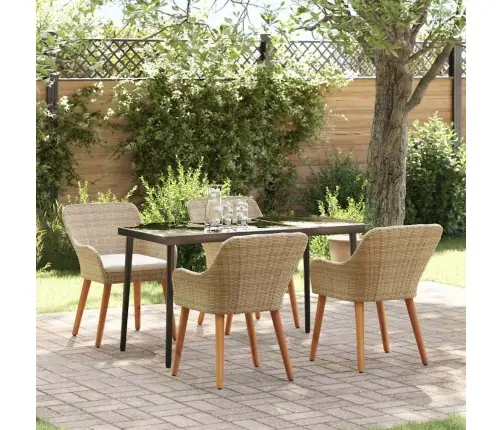 Aia Söögilaudade Komplekt Padjaga 5 Pcs Beež Polürotang