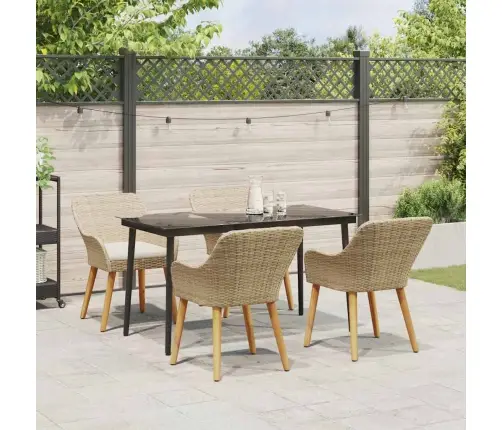 Aia Söögilaudade Komplekt Padjaga 5 Pcs Beež Polürotang