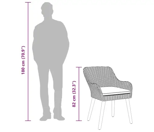 7 Daļu Dārza Ēdamgalda Komplekts Bēšā Polirotangā Vidaxl