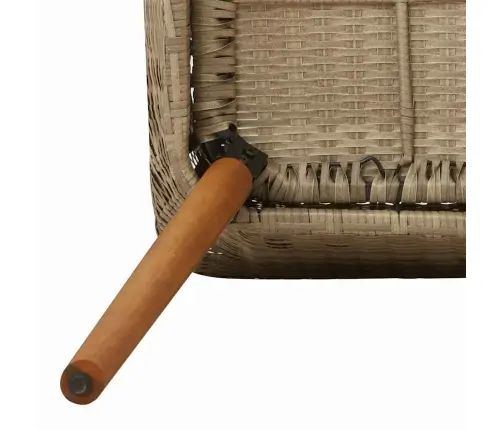 7 Daļu Dārza Ēdamistabas Komplekts Bēšā Poli Rattan Vidaxl