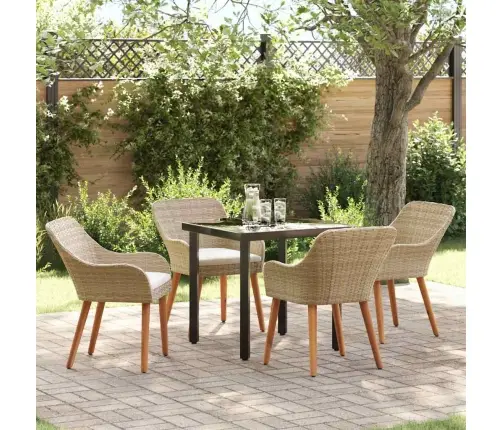 5 Daļu Dārza Galds Bēšā Krāsā Vidaxl