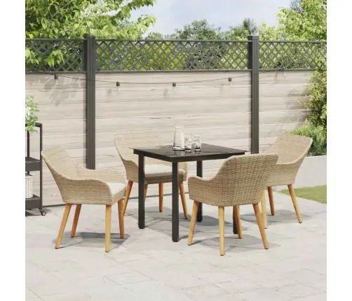 5 Daļu Dārza Galds Bēšā Krāsā Vidaxl