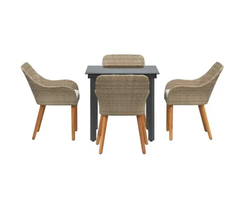 5 Daļu Dārza Galds Bēšā Krāsā Vidaxl