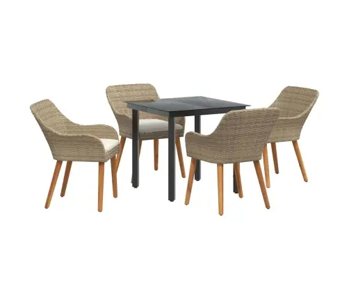 5 Daļu Dārza Galds Bēšā Krāsā Vidaxl