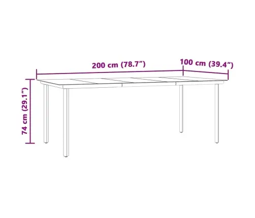 9 Daļu Dārza Ēdamgalds Bēšā Polirotangā Vidaxl