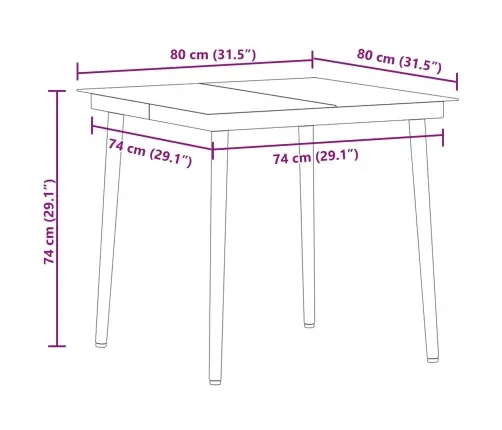 Ēdamistabas Komplekts 5 Pcs Gaiši Pelēks Un Melns 80 Cm X 80 Cm Vidaxl