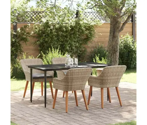 Ēdamistabas Komplekts 5 Pcs Gaiši Pelēks Un Melns Lieli Vidaxl