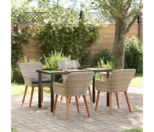 Aia Söögilaudade Komplekt Padjaga 5 Pcs Helehall Polürotang