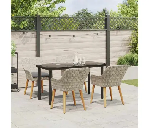 Aia Söögilaudade Komplekt Padjaga 5 Pcs Helehall Polürotang