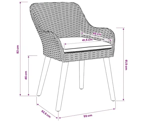 Ēdamistabas Komplekts 9 Pcs Gaiši Pelēks Un Melns 200X100X74 Cm Vidaxl
