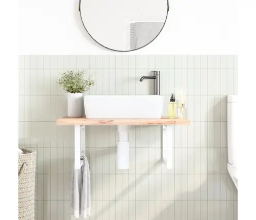 Plauktu Kronšteini Izlietnei, 2 Gb., Balti, Taisnstūra, Tērauds Vidaxl